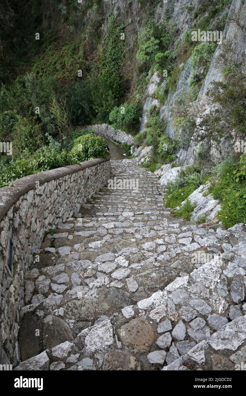 Anacapri - Scorcio della Scala Fenicia che scende verso San Costanzo Stockfoto