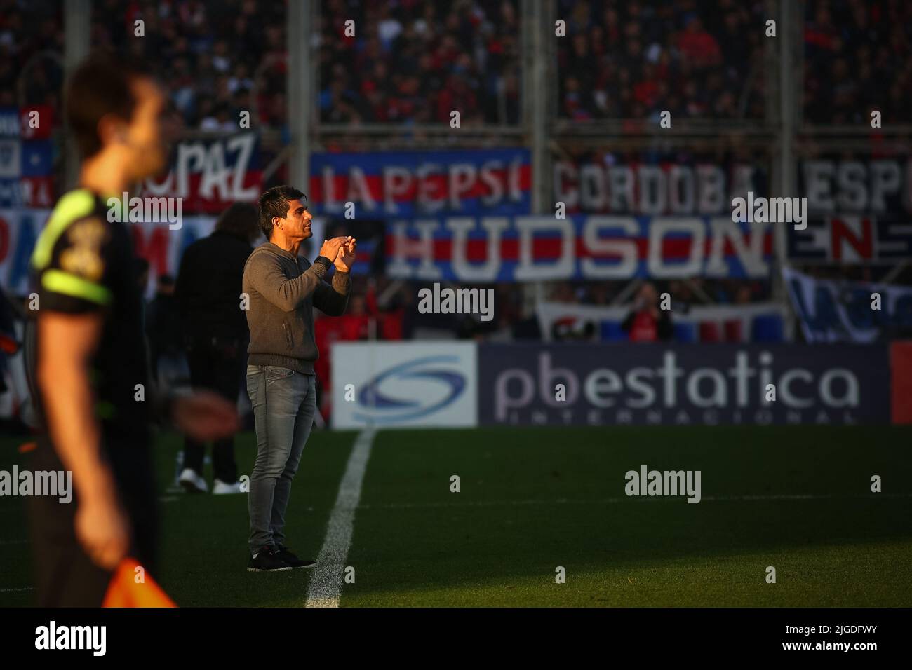 Buenos Aires, Argentinien. 09.. Juli 2022. Hugo Ibarra von den Boca Juniors wurde während des Spiels zwischen San Lorenzo und Boca Juniors im Rahmen der Fecha 7 - Liga Professional de Futbol Argentino im Pedro Bidegain Stadion gesehen. Endergebnis: San Lorenzo 2 - 1 Boca Juniors. Kredit: SOPA Images Limited/Alamy Live Nachrichten Stockfoto