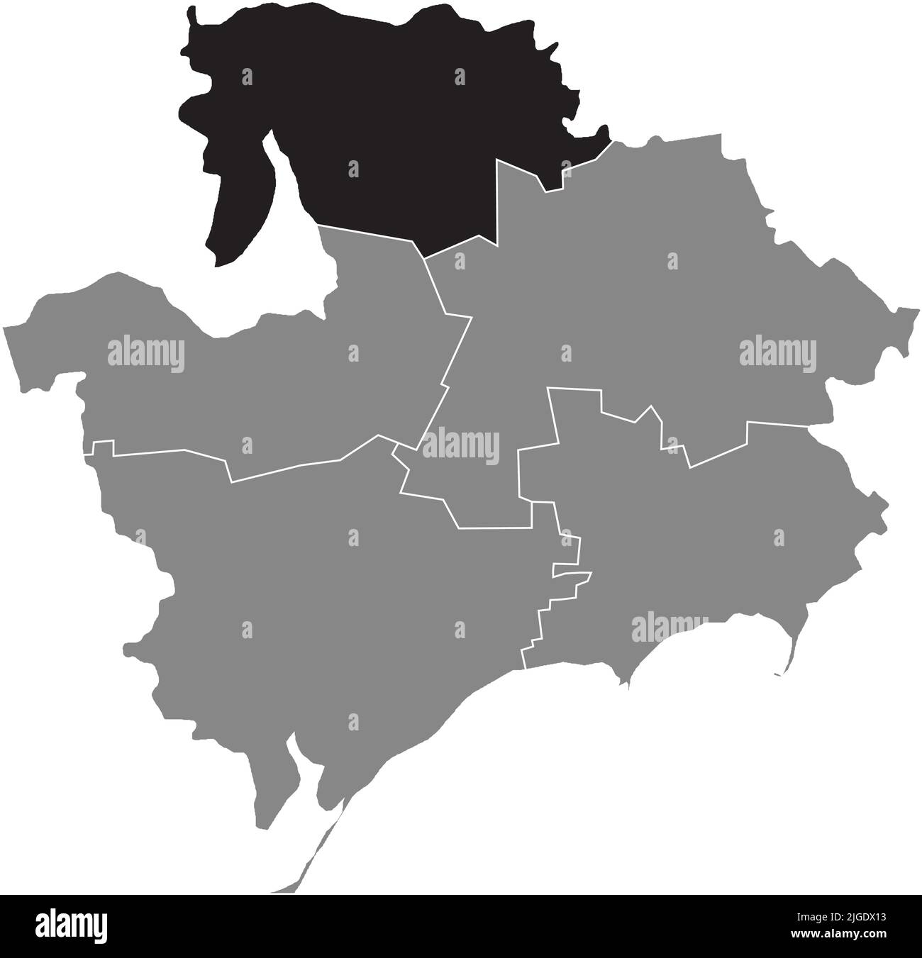 Lageplan des RAJONS SAPORISCHSCHSCHJA, OBLAST SAPORISCHSCHJA Stock Vektor