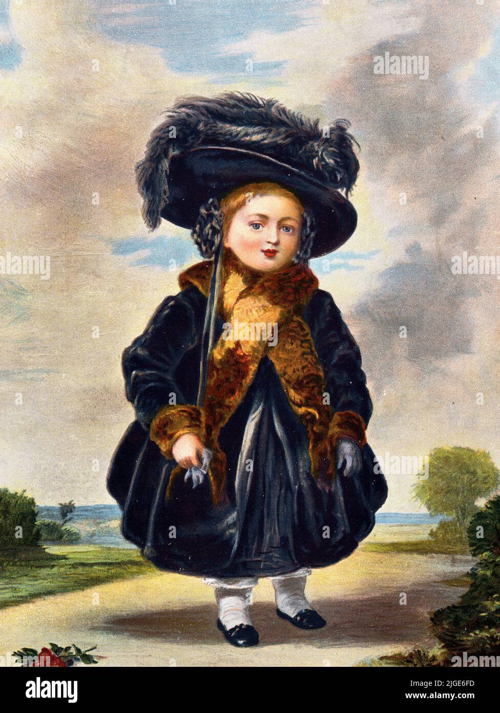 Königin Victoria als Kind Prinzessin 19. Jahrhundert Illustration Stockfoto