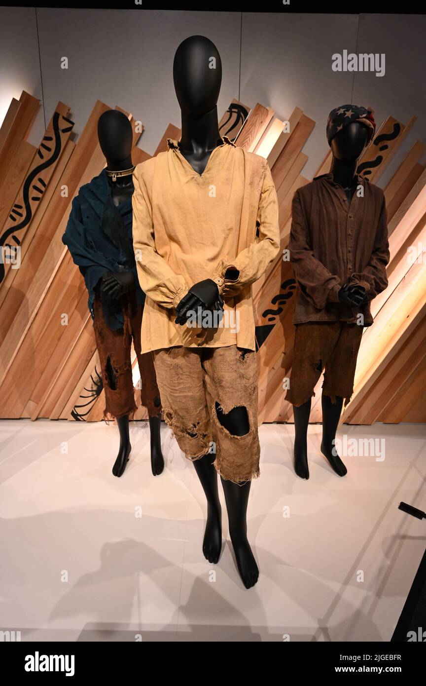 Afrofuturismus im Kostümdesign im Museum of Pop Art in Seattle. Stockfoto