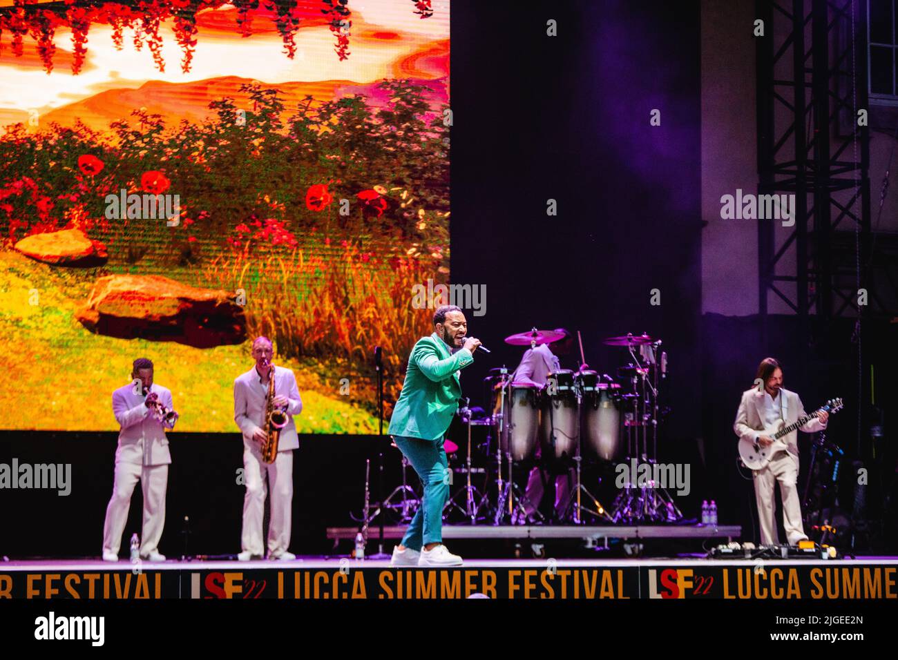 concerto di John Legend al Lucca Summer Festival, italia Stockfoto