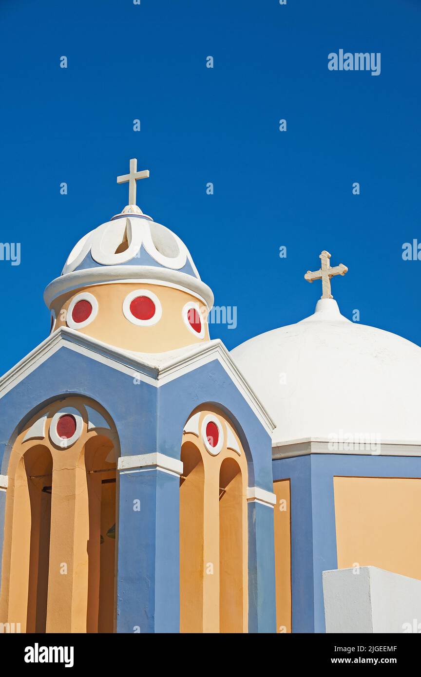 Katholische Kirche des Heiligen Stylianos in Thira, Santorini, Griechenland Stockfoto