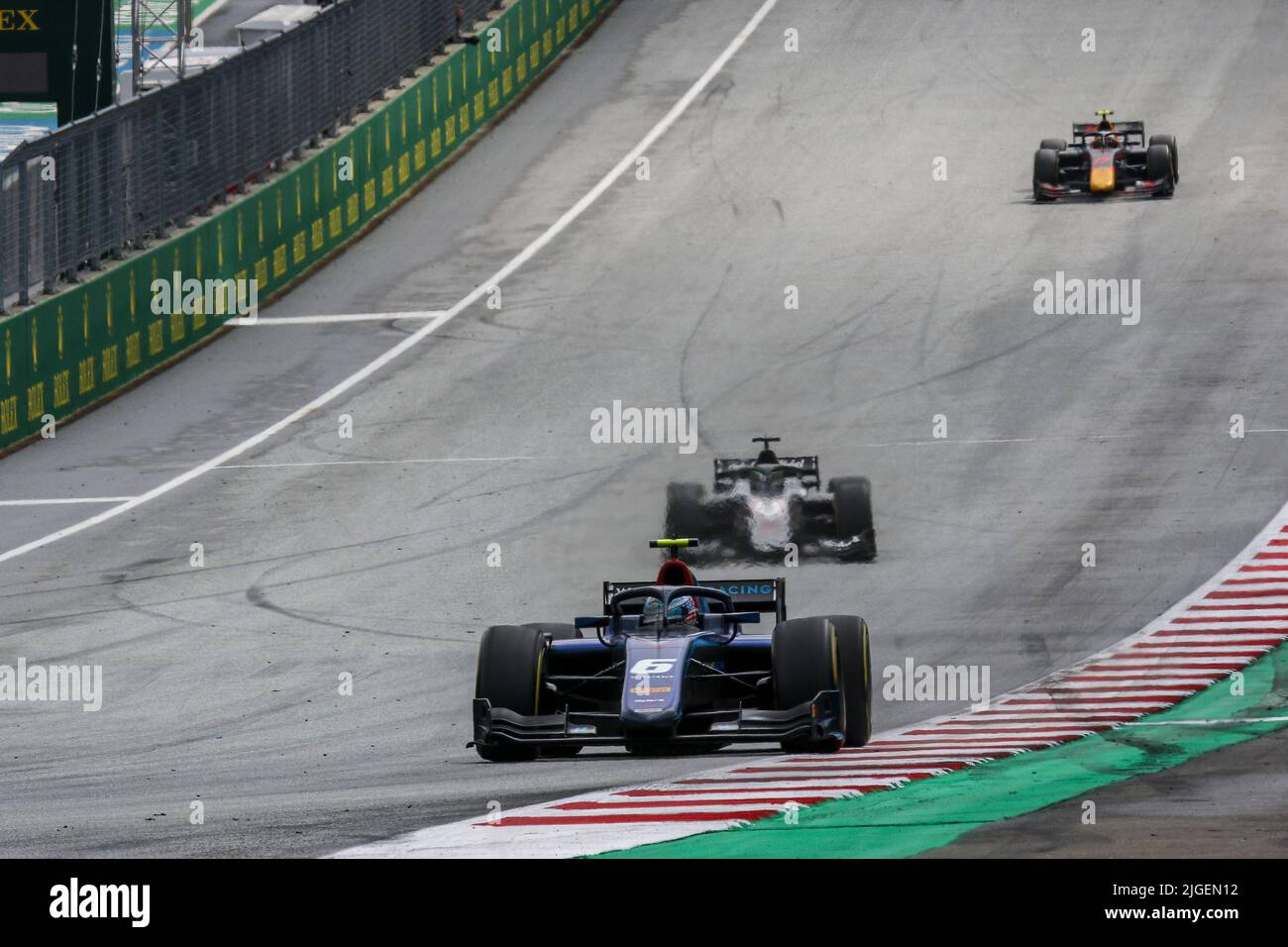 06 SARGEANT Logan (usa), Carlin, Dallara F2, Aktion während des 8.. Rennens der FIA Formel 2 Meisterschaft 2022, auf dem Red Bull Ring, vom 8. Bis 10. Juli 2022 in Spielberg, Österreich - Foto: Sebastian Rozendaal/DPPI/LiveMedia Stockfoto