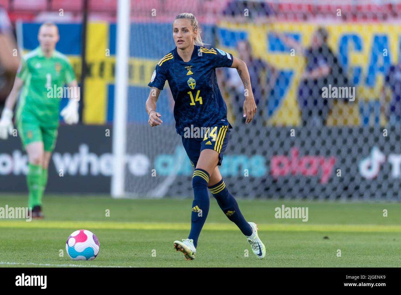Nathalie Bjorn (Schwedische Frauen) während des UEFA Women s Euro England 2022-Spiels zwischen den Niederlanden 0-0 Schweden im Bramall Lane Stadium am 9. Juli 2022 in Sheffield, England. Quelle: Maurizio Borsari/AFLO/Alamy Live News Stockfoto