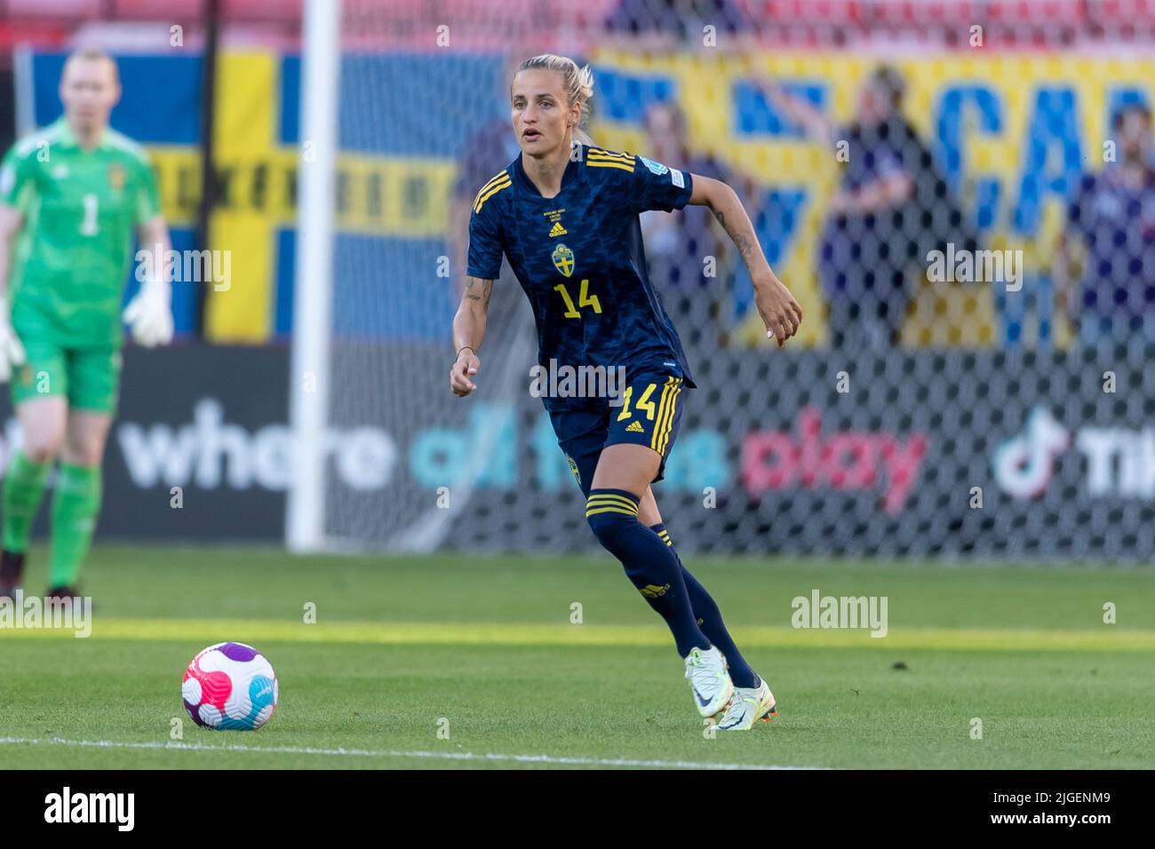 Nathalie Bjorn (Schwedische Frauen) während des UEFA Women s Euro England 2022-Spiels zwischen den Niederlanden 0-0 Schweden im Bramall Lane Stadium am 9. Juli 2022 in Sheffield, England. Quelle: Maurizio Borsari/AFLO/Alamy Live News Stockfoto