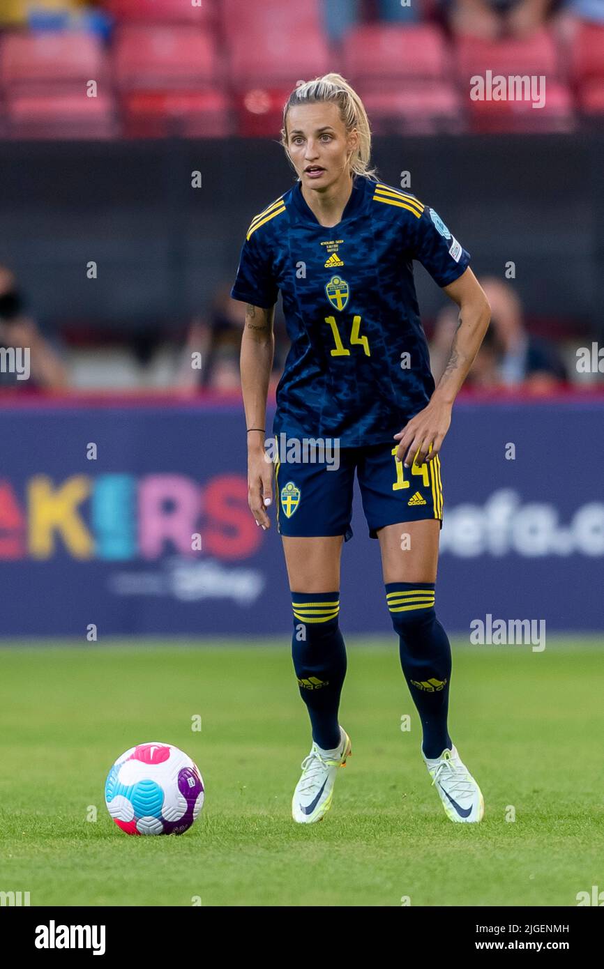 Nathalie Bjorn (Schwedische Frauen) während des UEFA Women s Euro England 2022-Spiels zwischen den Niederlanden 0-0 Schweden im Bramall Lane Stadium am 9. Juli 2022 in Sheffield, England. Quelle: Maurizio Borsari/AFLO/Alamy Live News Stockfoto