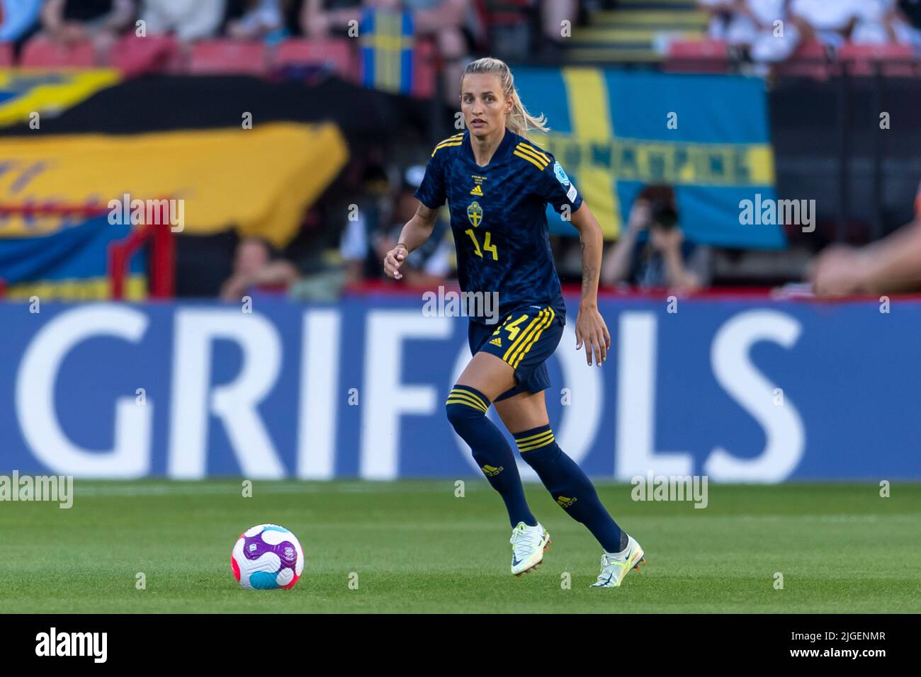 Nathalie Bjorn (Schwedische Frauen) während des UEFA Women s Euro England 2022-Spiels zwischen den Niederlanden 0-0 Schweden im Bramall Lane Stadium am 9. Juli 2022 in Sheffield, England. Quelle: Maurizio Borsari/AFLO/Alamy Live News Stockfoto