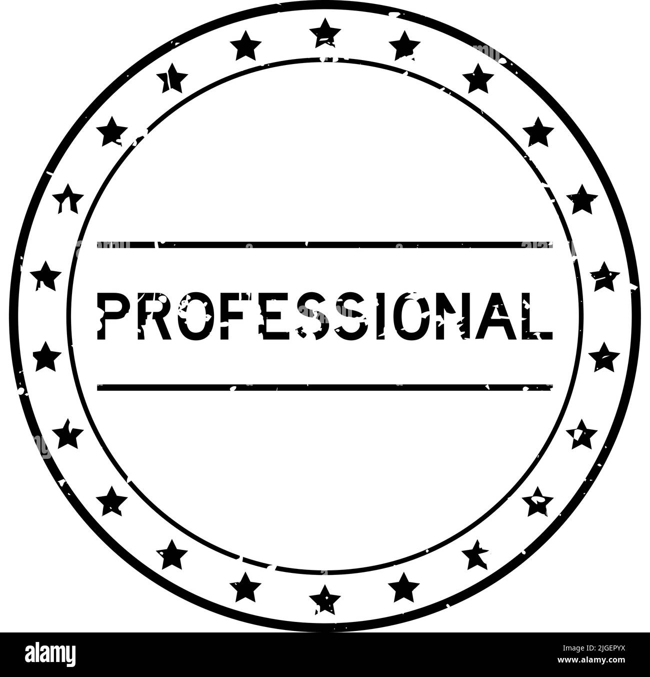 Grunge schwarz professionelle Wort rund Gummi Siegel Stempel auf weißem Hintergrund Stock Vektor