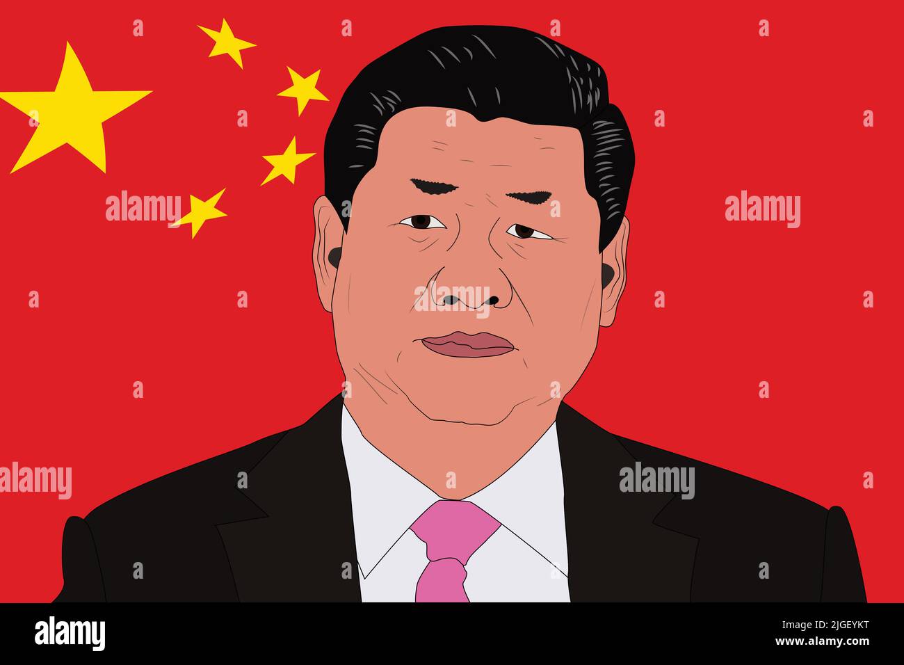 Xi Jinping, Präsident von China in Peking, Juni 2022 - Vektordarstellung Stock Vektor