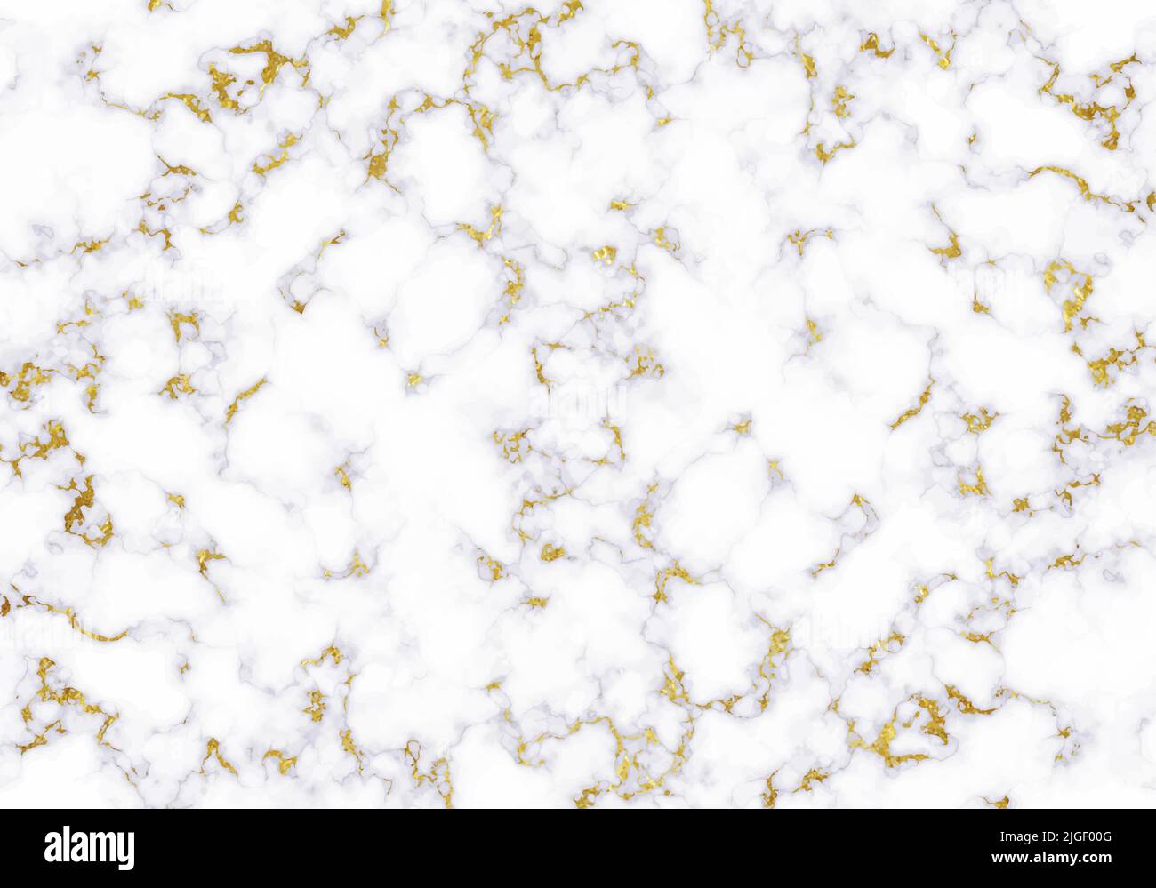 Weiße Marmorstruktur mit goldenen Folienelementen. Abstrakter Vektorhintergrund. Stock Vektor