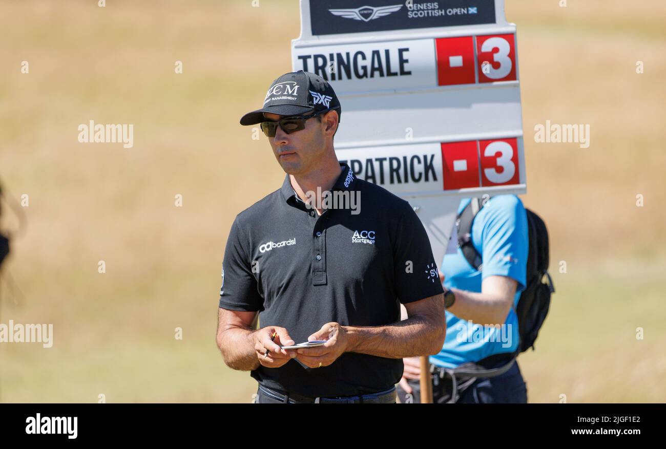 Cameron Tringale am zweiten Tag der Genesis Scottish Open im Renaissance Club, North Berwick. Bilddatum: Sonntag, 10. Juli 2022. Stockfoto