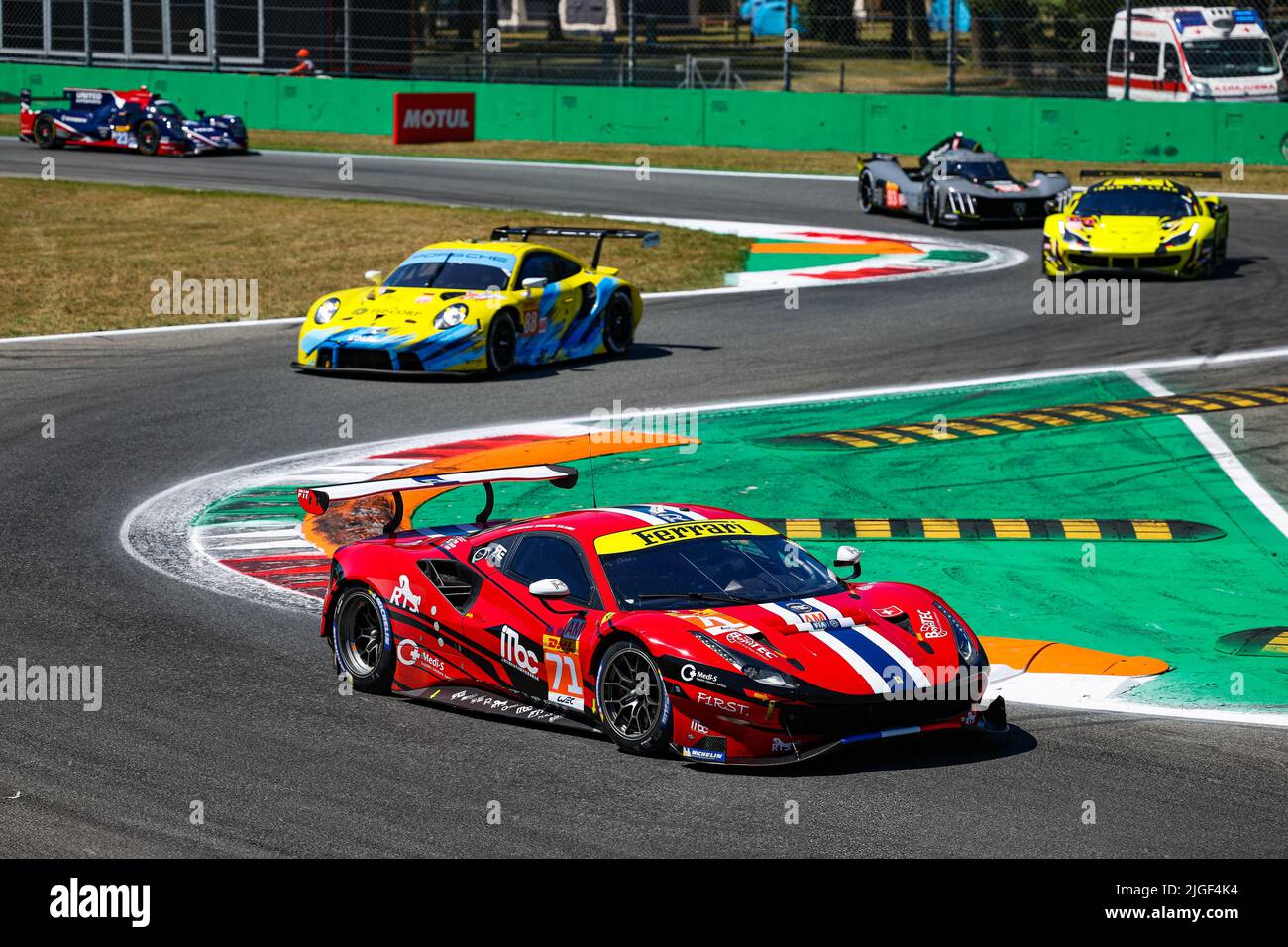 71 DEZOTEUX Franck (Fra), RAGUES Pierre (Fra), AUBRY Gabriel (Fra), Spirit of Race, Ferrari 488 GTE EVO, Aktion während der 6 Stunden von Monza 2022, 4. Runde der FIA-Langstrecken-Weltmeisterschaft 2022 auf dem Autodromo Nazionale di Monza vom 8. Bis 10. Juli 2022 in Monza, Italien - Foto: Florent Gooden/DPPI/LiveMedia Stockfoto