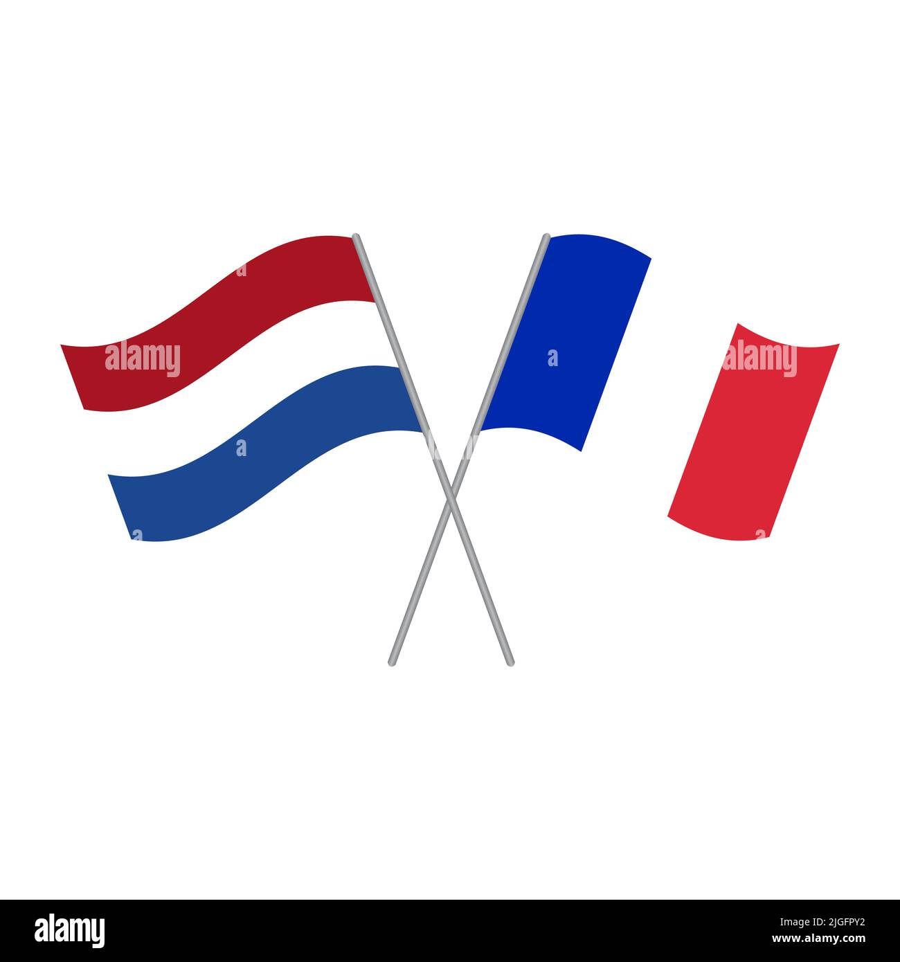 Realistische wimpel flagge von deutschland, niederlande