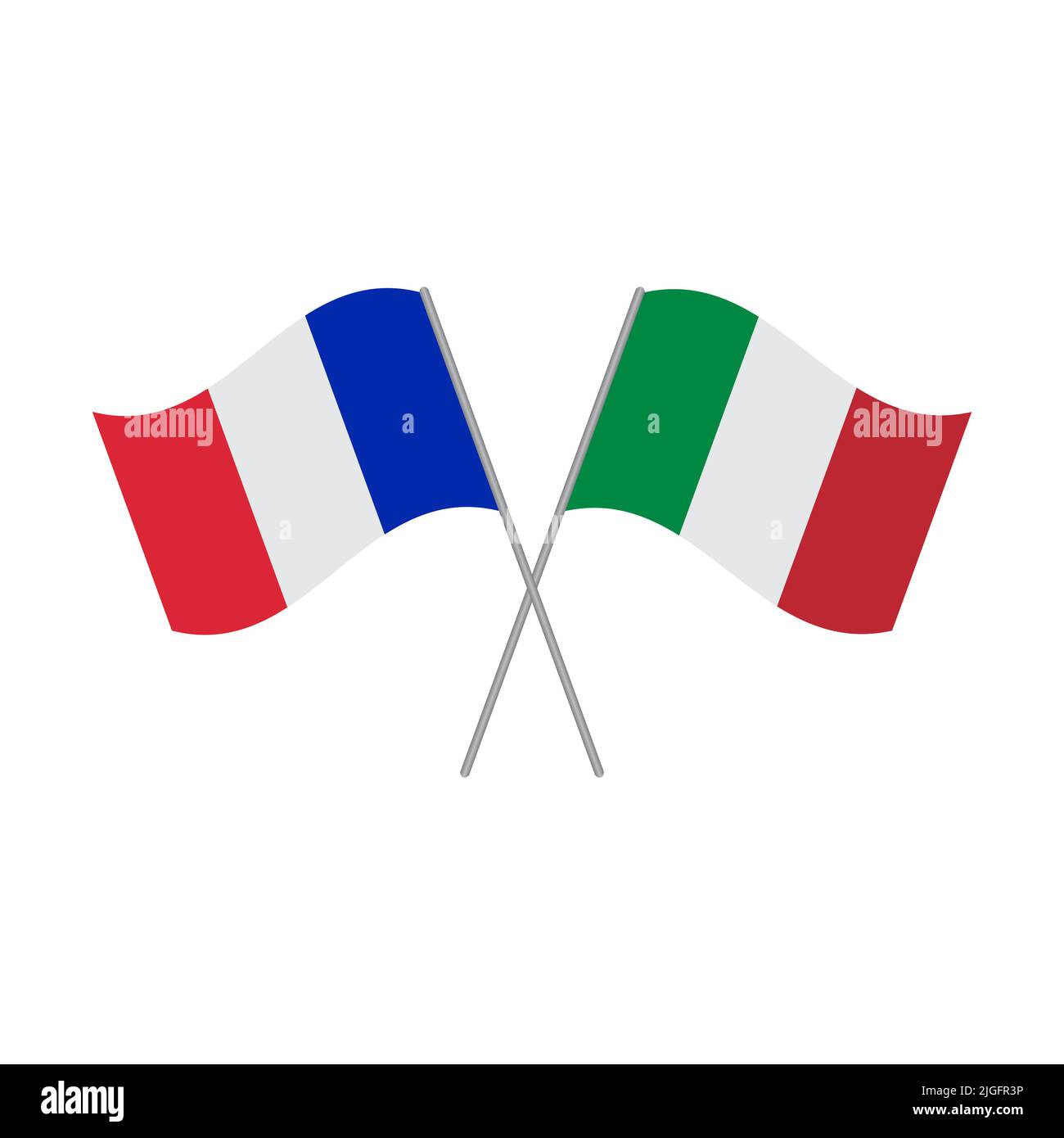 Frankreich und Italien Flaggen Vektor isoliert auf weißem Hintergrund Stock Vektor