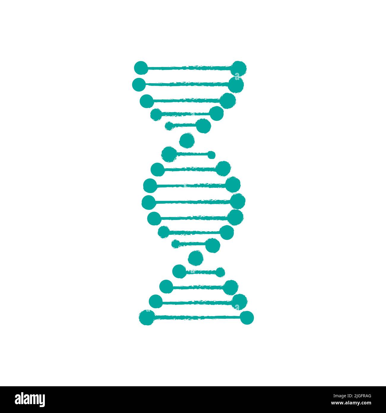 Abbildung des DNA-Symbolvektors. DNA-Symbol auf weißem Hintergrund isoliert Stock Vektor