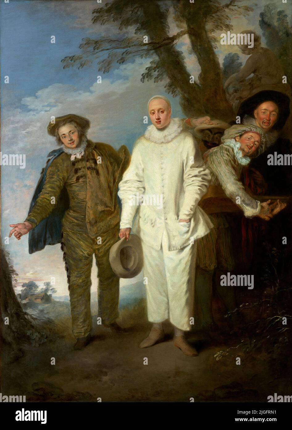 Die Italienischen Komiker. Jean-Antoine Watteau. c. 1720. Stockfoto