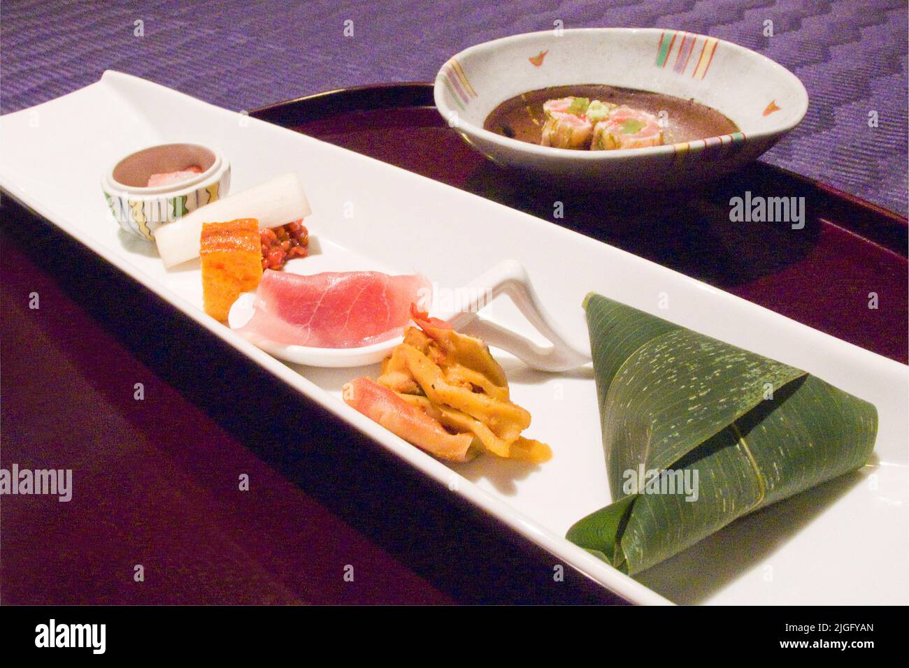 Fischkurs Kaiseki Dinner Restaurant Japan 3.tif Stockfoto