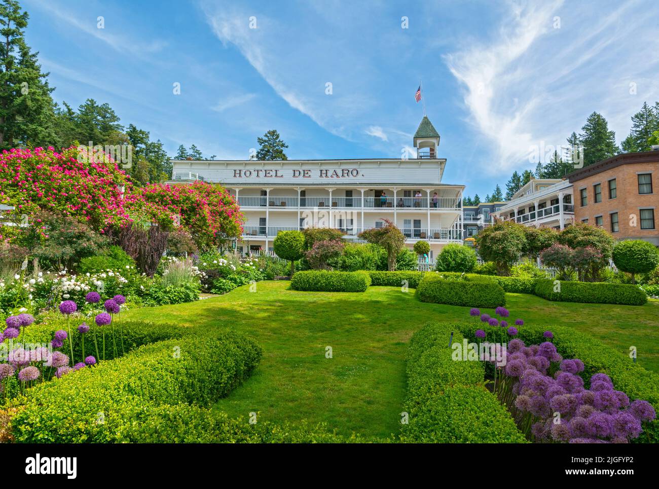Washington, San Juan Islands, San Juan Island, Roche Harbour, Hotel de Haro Stockfoto
