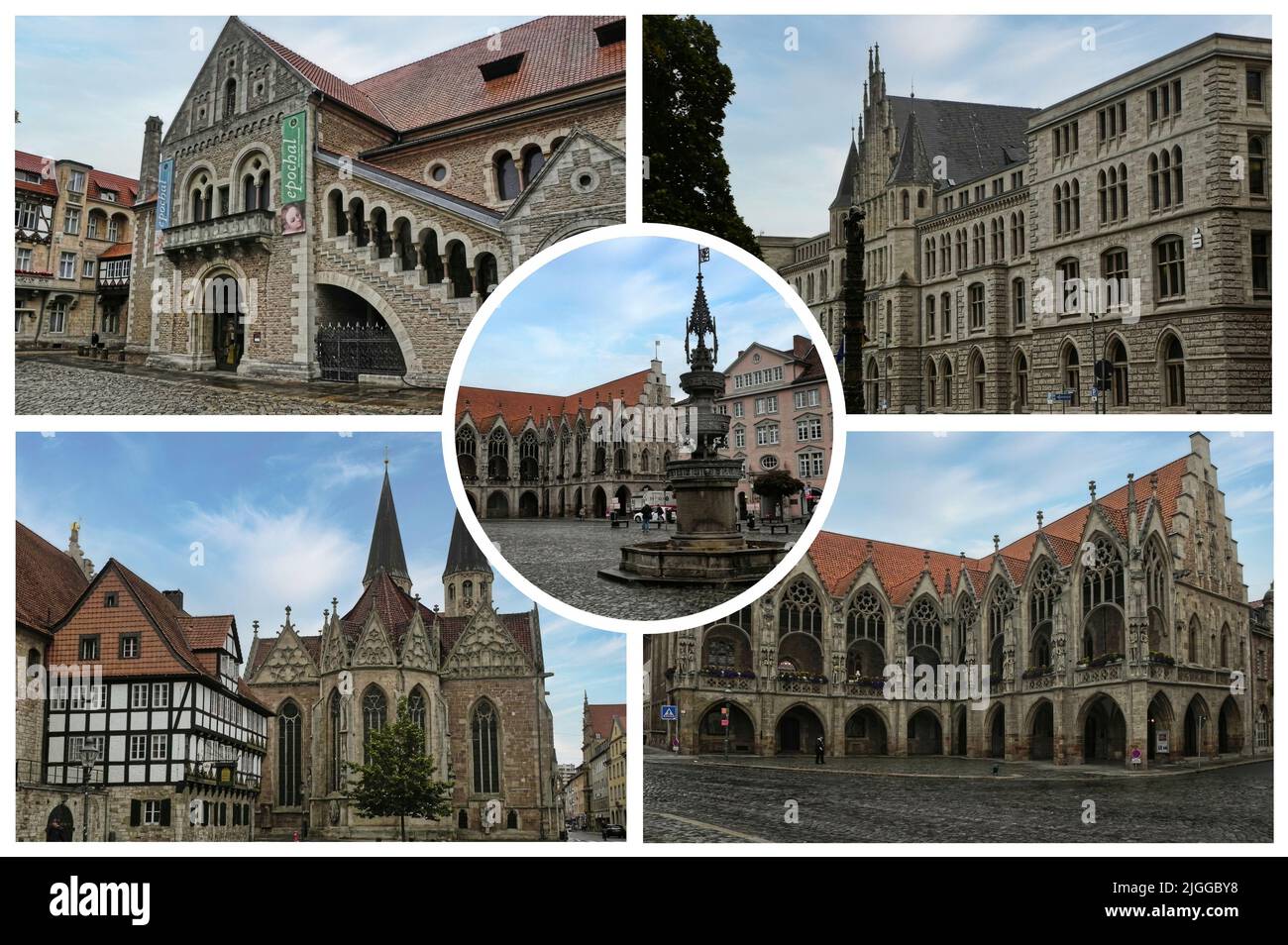 Braunschweig, auch Braunschweig genannt, (Deutschland) die sogenannte "Stadt des Löwen" ist eine wunderschöne Stadt in Niedersachsen voller historischer Gebäude Stockfoto