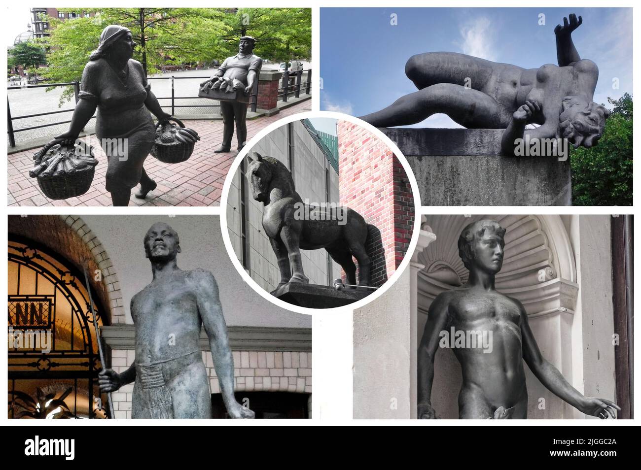 Hamburg, eine der wichtigsten Hafenstädte Deutschlands, wird von Hunderten von Kanälen durchquert und beherbergt zahlreiche Parks und historische Denkmäler Stockfoto