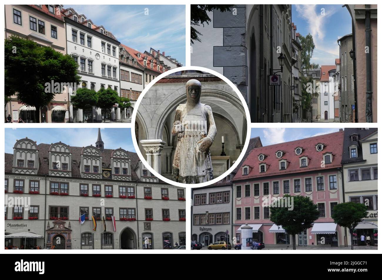Naumburg ist eine schöne und alte Stadt in Deutschland, im Land Sachsen-Anhalt, voller Denkmäler und Orte von historischem Interesse. Stockfoto