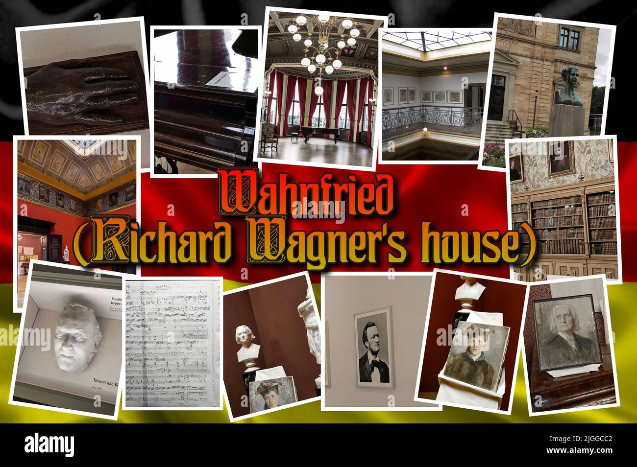 Wahnfried das Haus, das der deutsche Komponist Richard Wagner von 1872 bis 1874 für sich und seine Familie in Bayreuth gebaut hatte Stockfoto