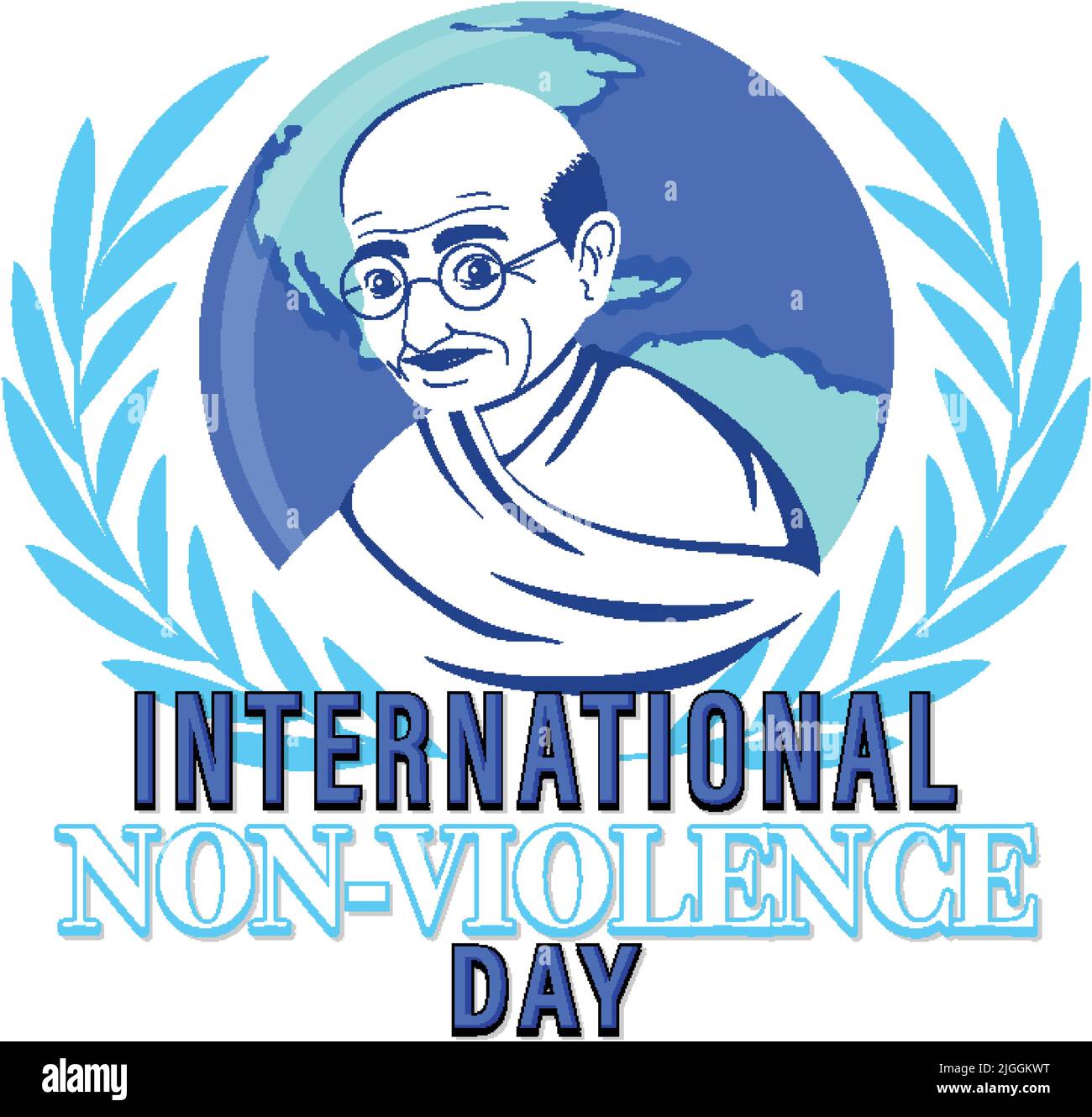 Internationaler Tag der Gewaltlosigkeit Poster Design Illustration Stock Vektor