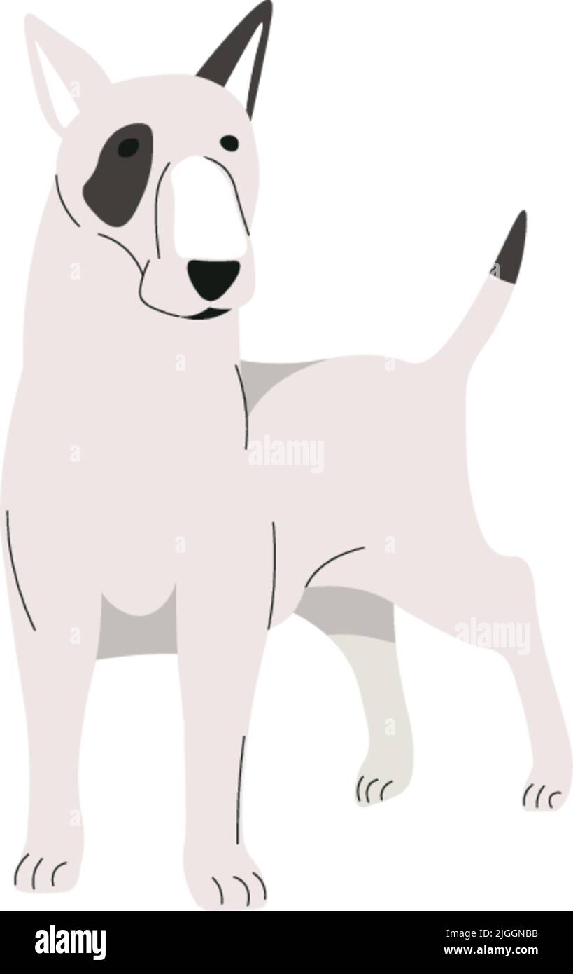 Bullterrier Rasse von Hunden, Welpen Hund Tier Stock Vektor