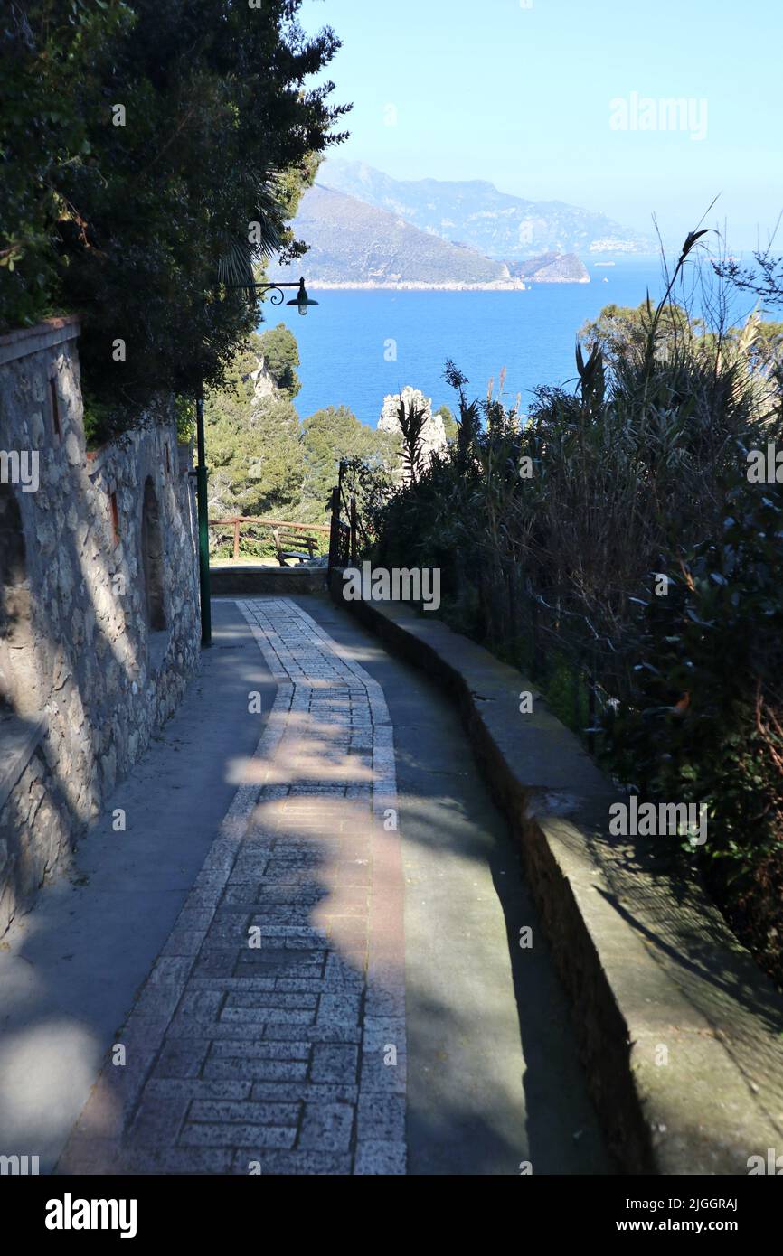 Capri - Sentiero di Accesso all'Arco Naturale Stockfoto
