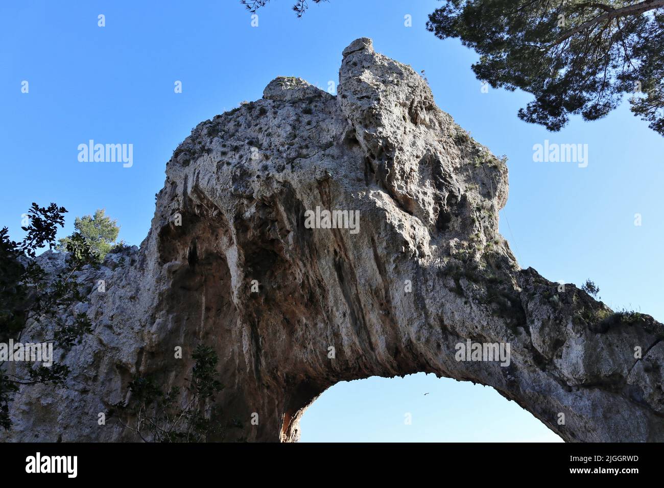 Capri - Particolare dell'arcata dell'Arco Naturale Stockfoto