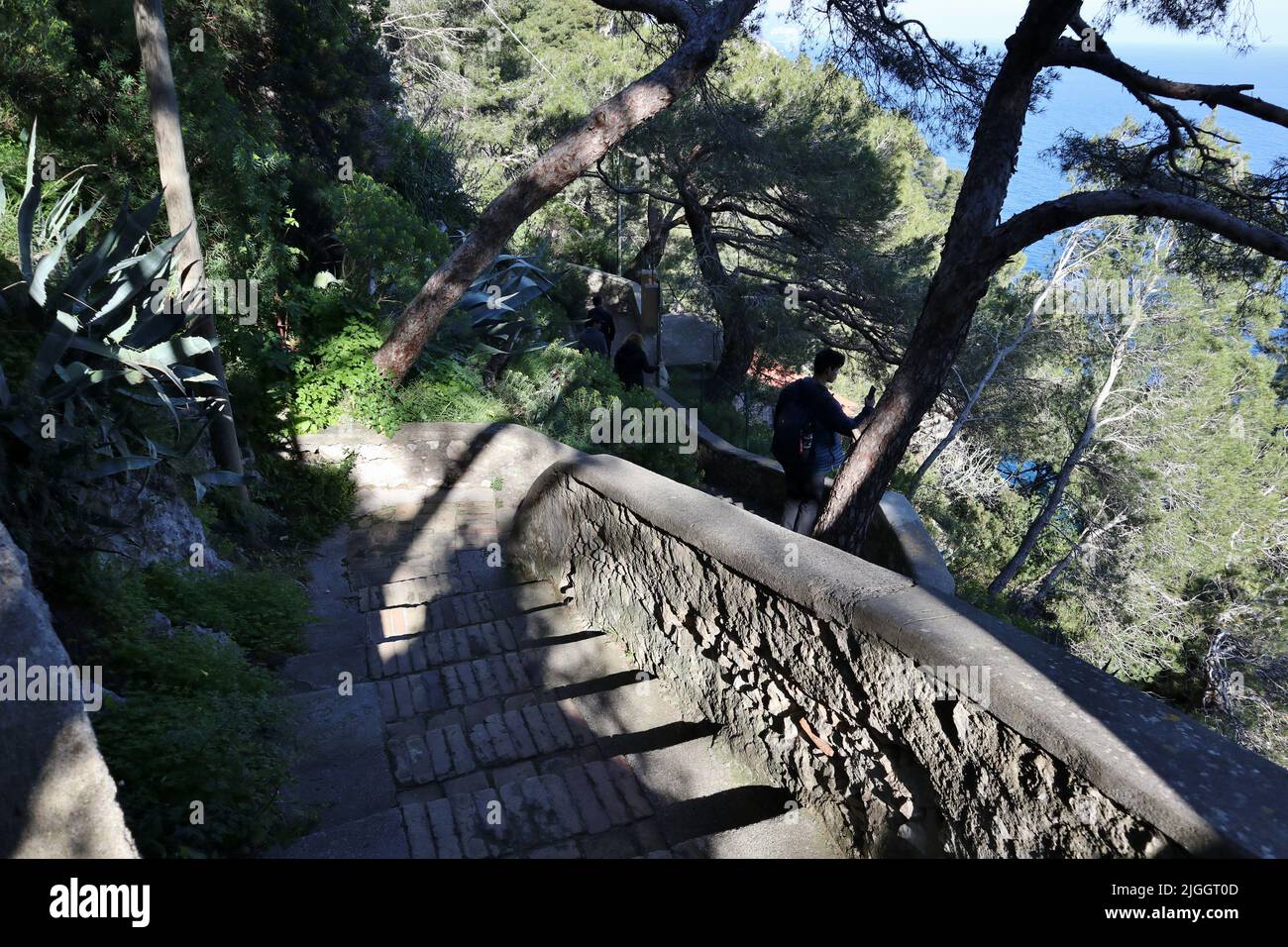 Capri - Scalinata in der Via Arco Naturale Stockfoto