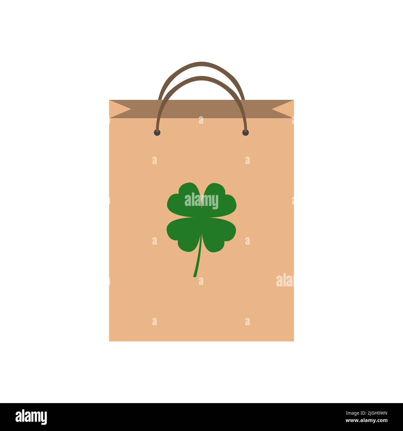 Eco Bag-Symbol. Papiertüte isoliert auf weißem Hintergrund Stock Vektor