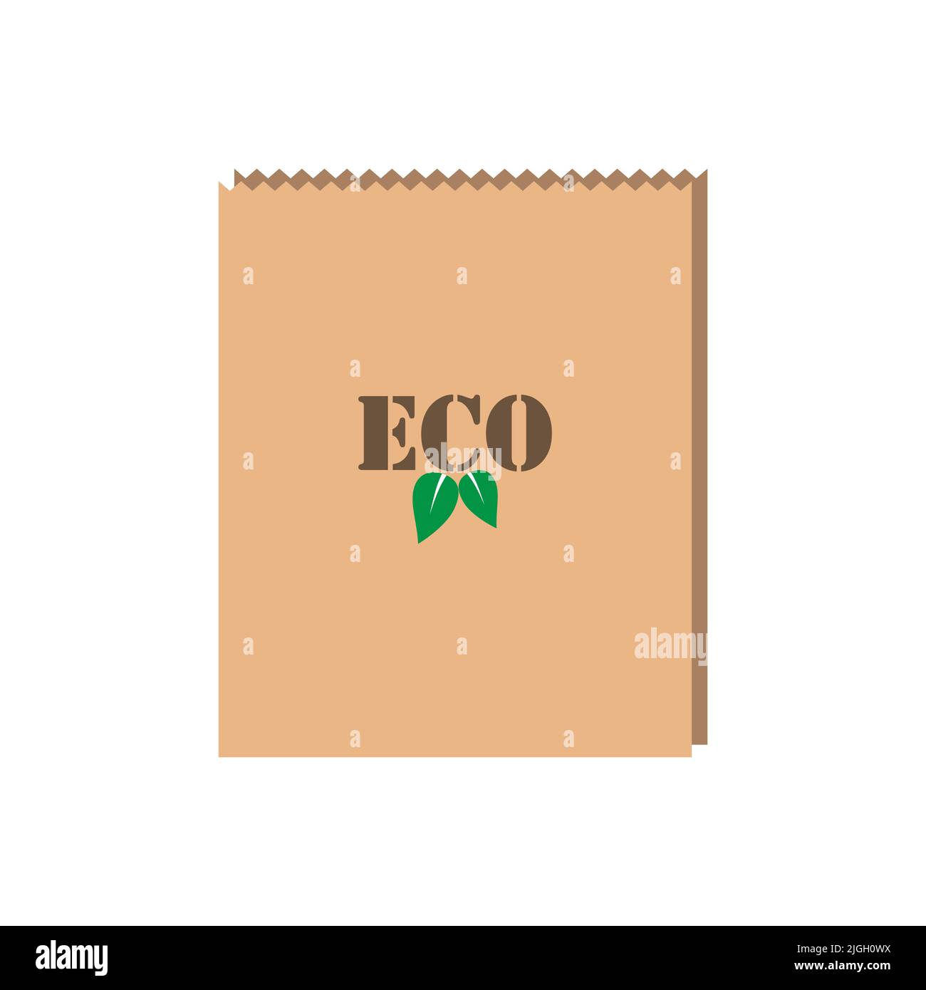 Eco Bag-Symbol. Papiertüte isoliert auf weißem Hintergrund Stock Vektor