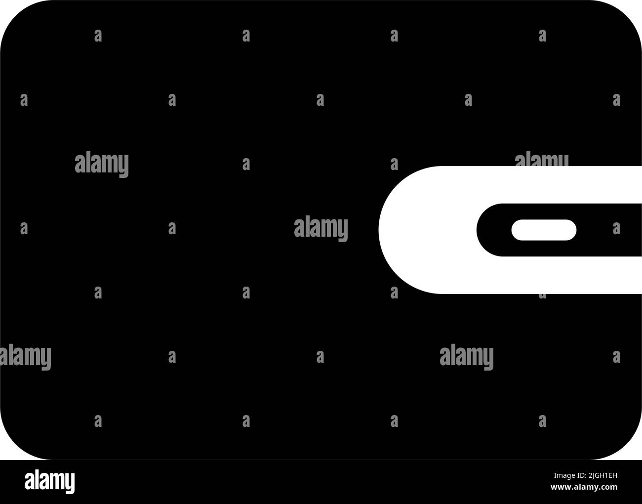 Symbol für die Silhouette der Brieftasche. Geldfall. Bearbeitbarer Vektor. Stock Vektor