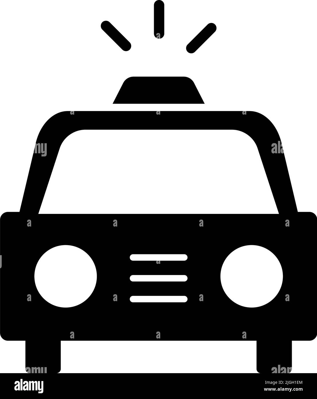 Taxi-Symbol mit Licht an. Bearbeitbarer Vektor. Stock Vektor