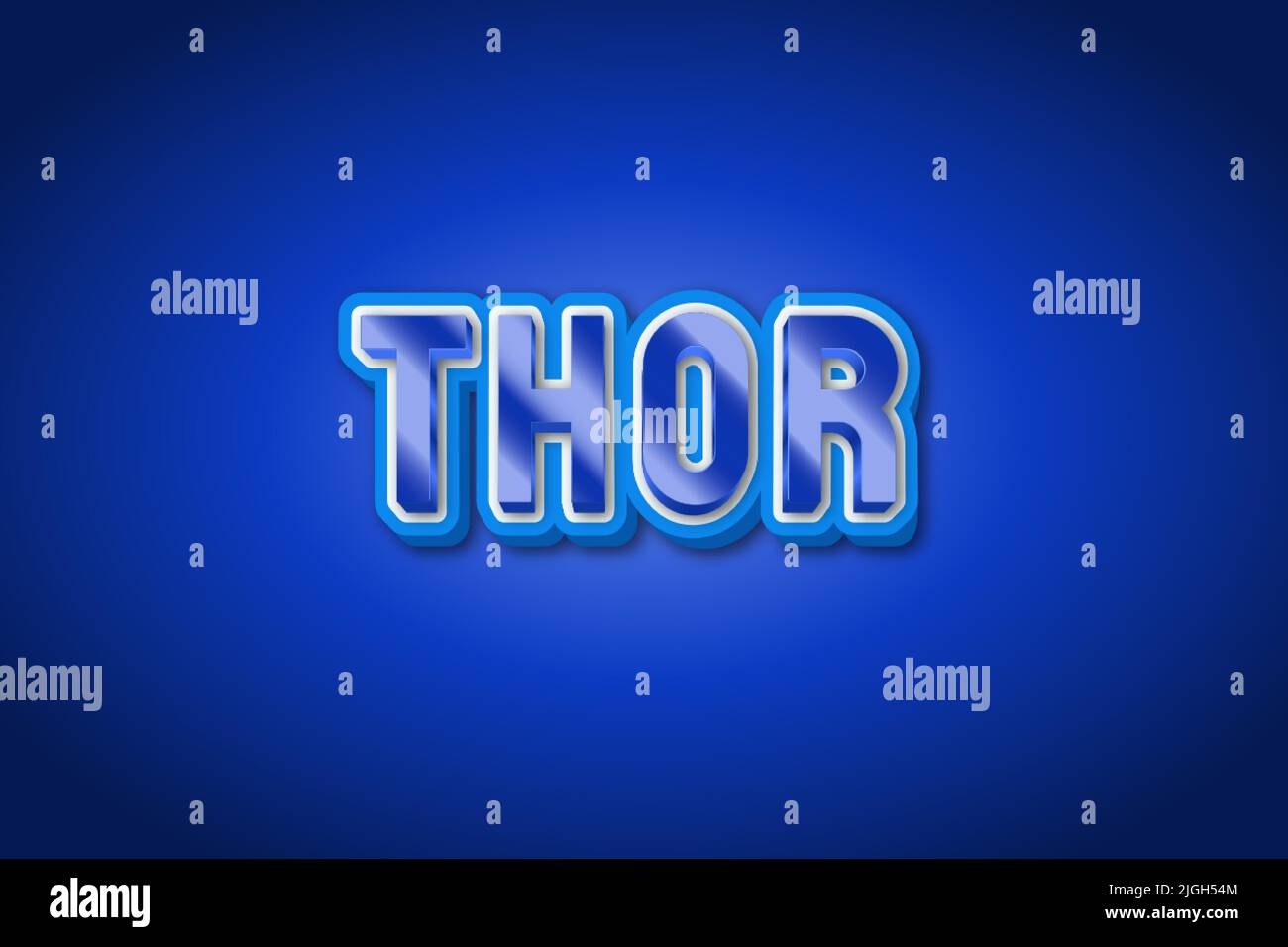 Editierbare Texteffekte Thor , Wörter und Schriftart können geändert werden Stock Vektor