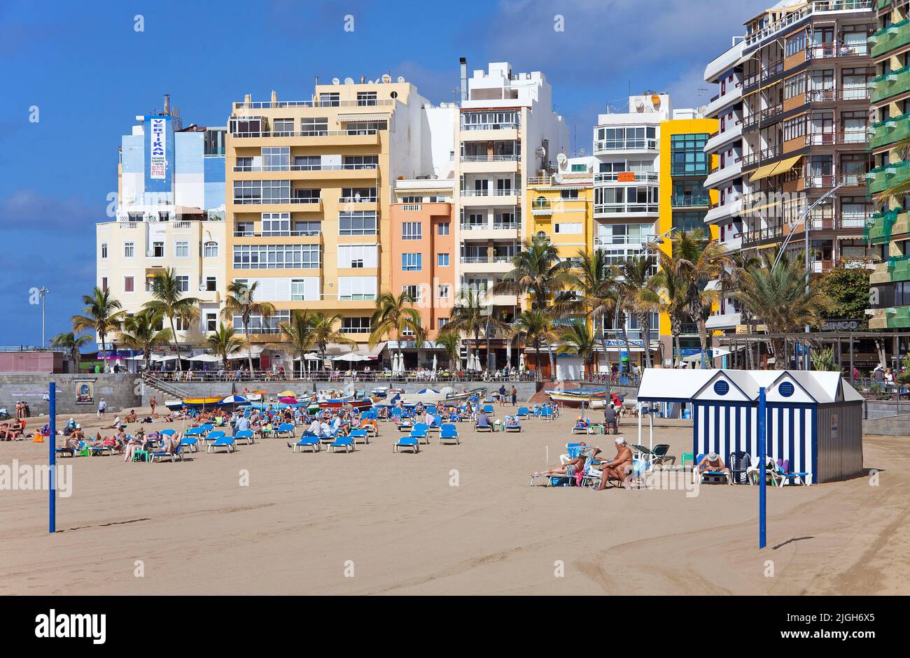 Playa de las Canteras, Stadtstrand von Las Palmas, Kanarische Inseln, Spanien, Europa Stockfoto