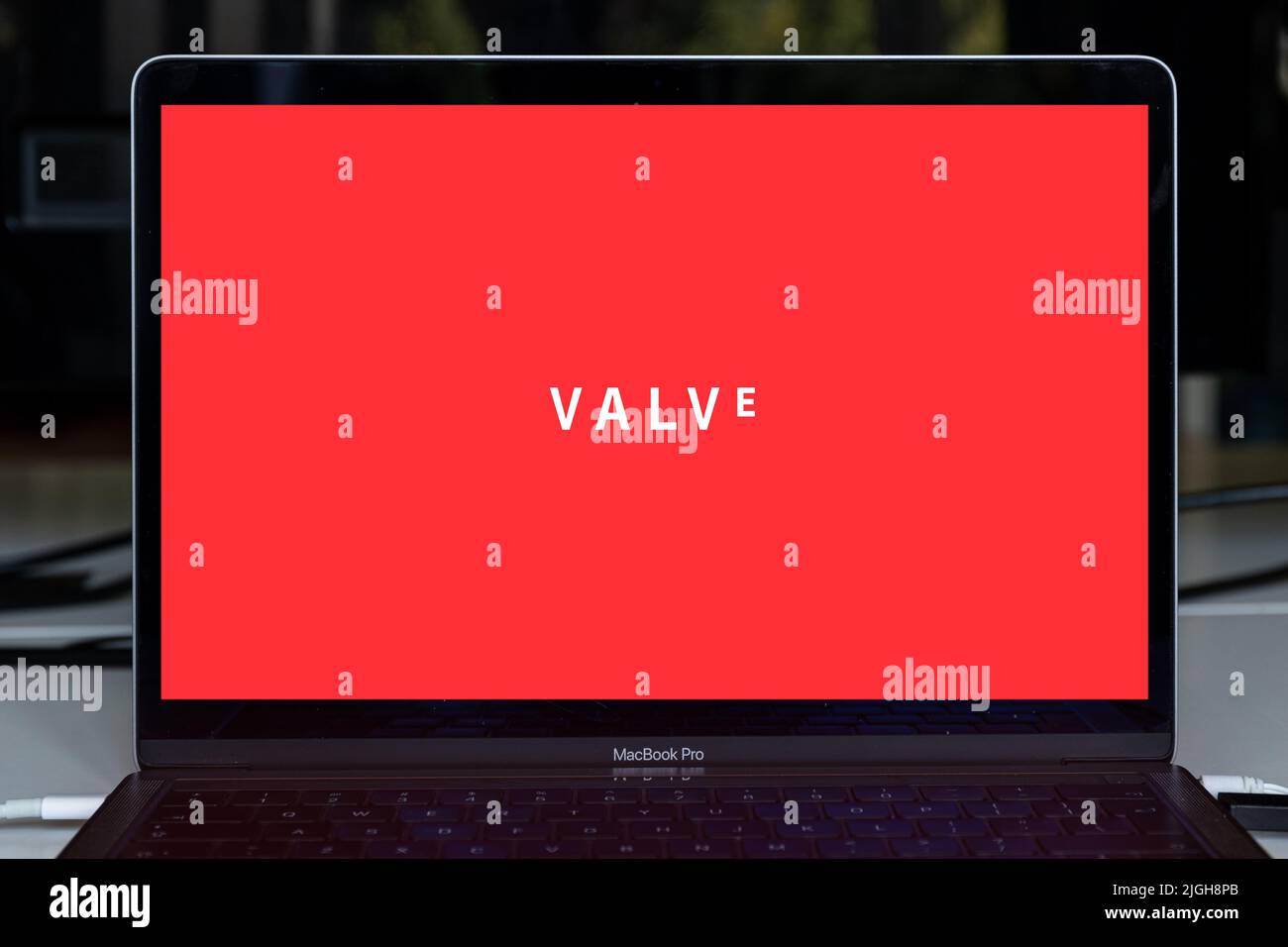 Valve Videospiel Design Firma auf dem Bildschirm. Valve Corporation ist ein amerikanischer Videospiel-Entwickler. Stockfoto