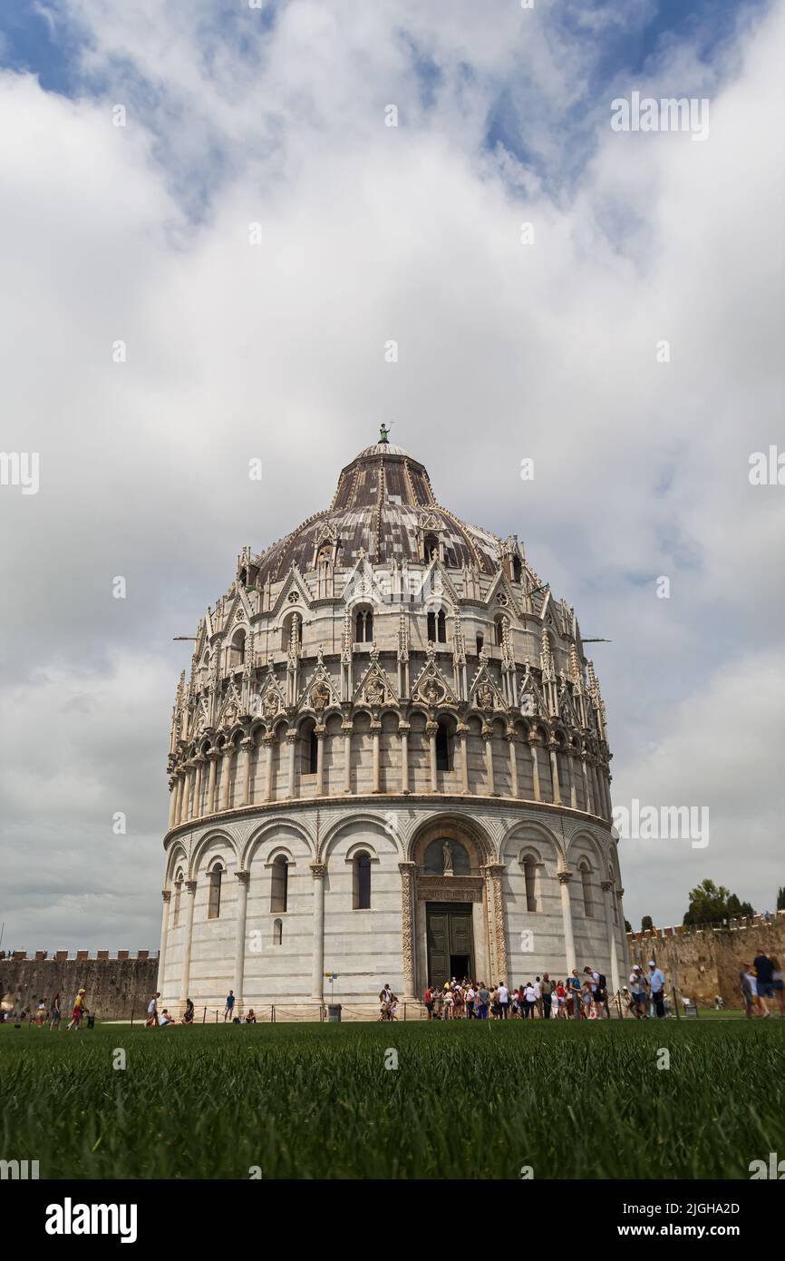 Grundansicht des Baptisteriums von St. John in Pisa Stockfoto