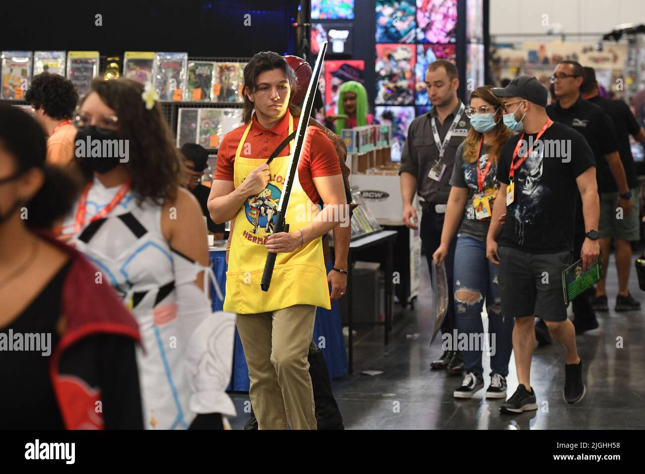 Miami Beach, FL, USA. 09.. Juli 2022. Cosplayer werden während des Florida Supercons im Miami Beach Convention Center am 9. Juli 2022 in Miami Beach, Florida, gesehen. Kredit: Mpi04/Media Punch/Alamy Live Nachrichten Stockfoto