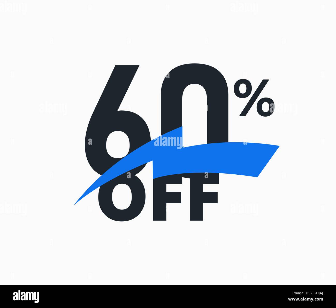 60 % Rabatt-Banner, 60 % Rabatt-Label. Nummer mit Funkenband, Werbeplakat. Sonderangebot, schwarzer Freitagsbonus Stock Vektor