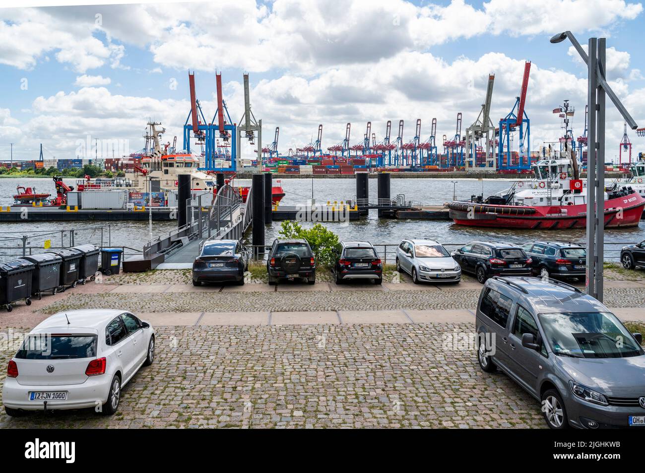 Elbe bei Övelgönne, Hamburg, Deutschland Stockfoto