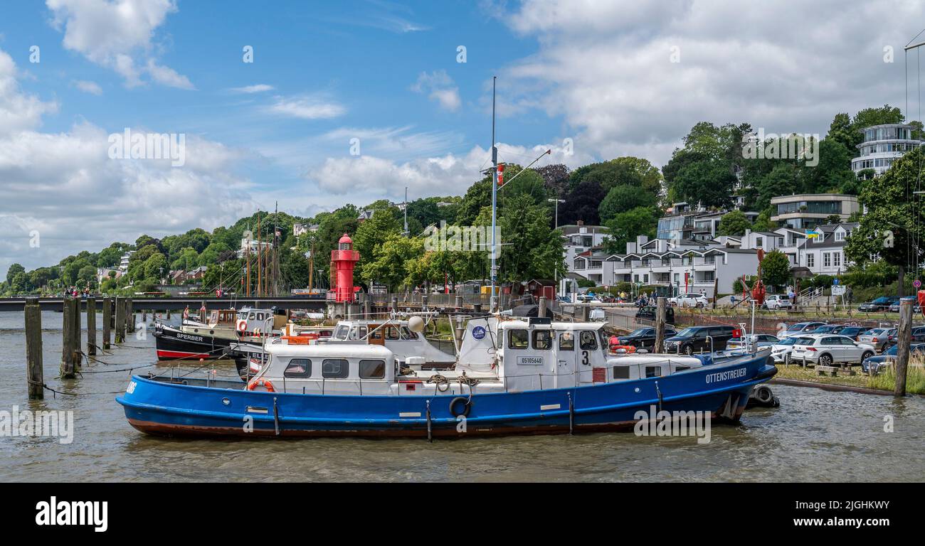 Elbe bei Övelgönne, Hamburg, Deutschland Stockfoto