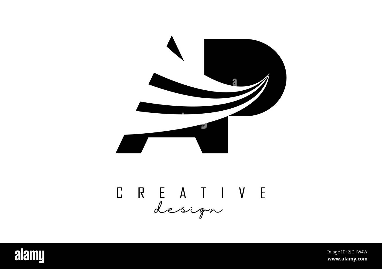 Kreativer Klackbuchstabe AP A p Logo mit führenden Linien und Straßenkonzept-Design. Buchstaben mit geometrischem Design. Vektorgrafik mit Buchstabe und Kreat Stock Vektor