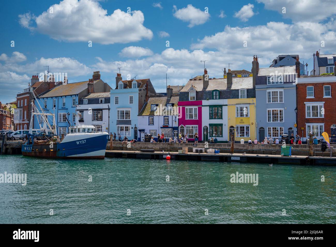 Weymouth Hafen an einem Sommertag lokalisiert die Dorset Küste beliebtes Urlaubsziel für Menschen in ganz Großbritannien Stockfoto