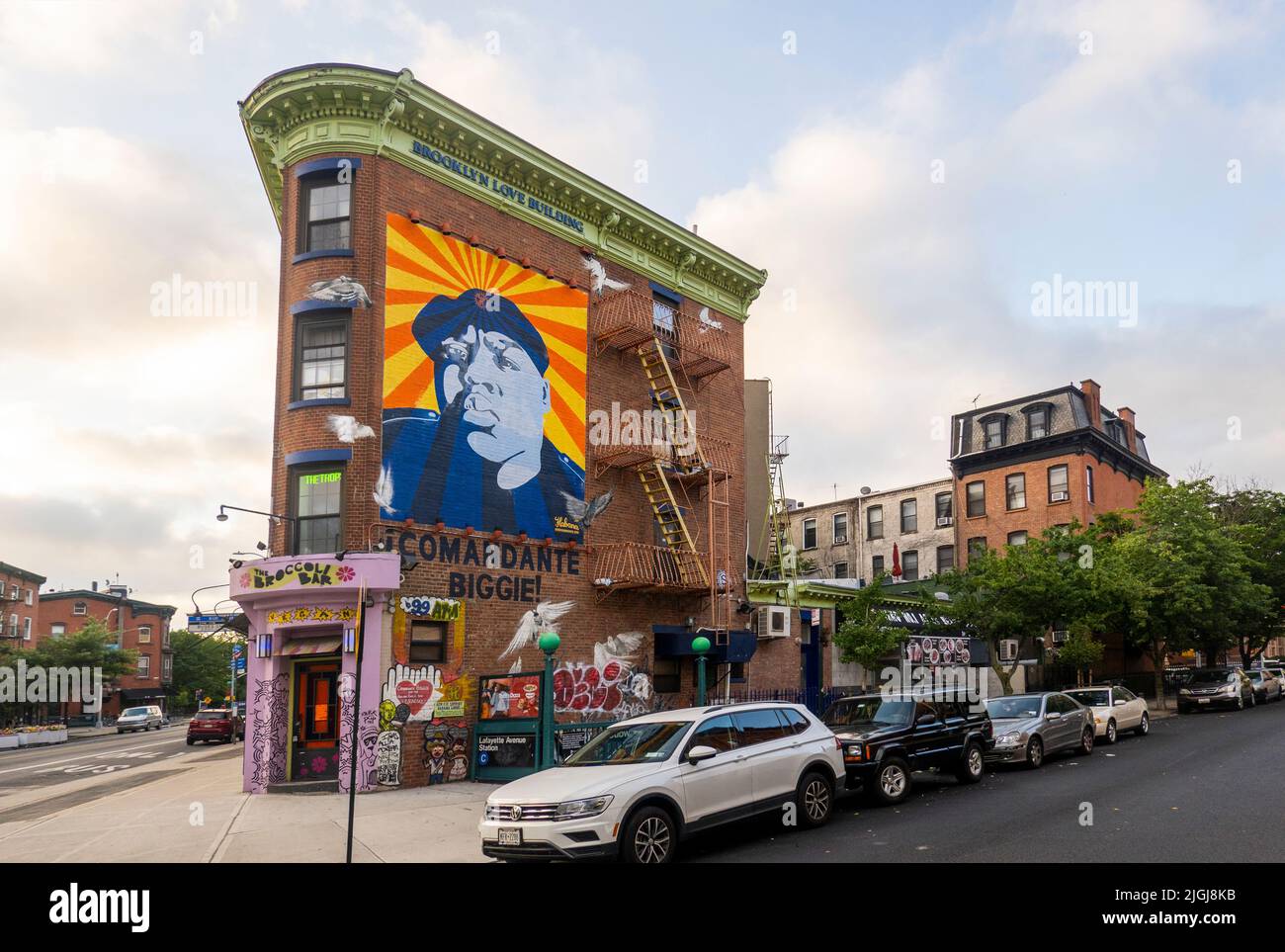 Comandante Biggie Smalls Wandgemälde in Fort Greene, Brooklyn, NYC Stockfoto