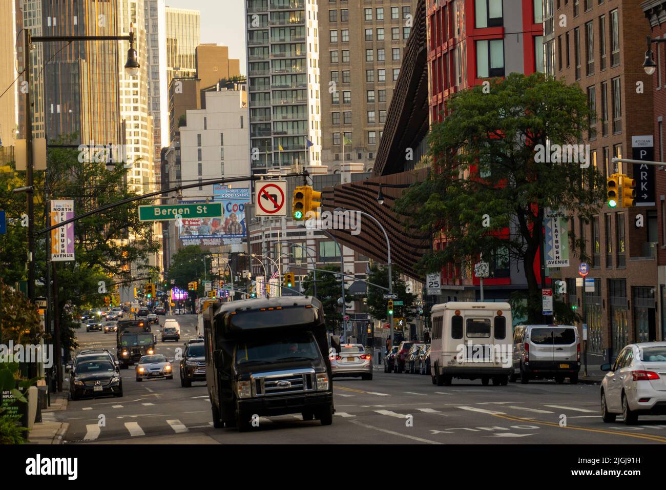 Barclay Center auf der Flatbush Avenue in der Innenstadt von Brooklyn NYC Stockfoto