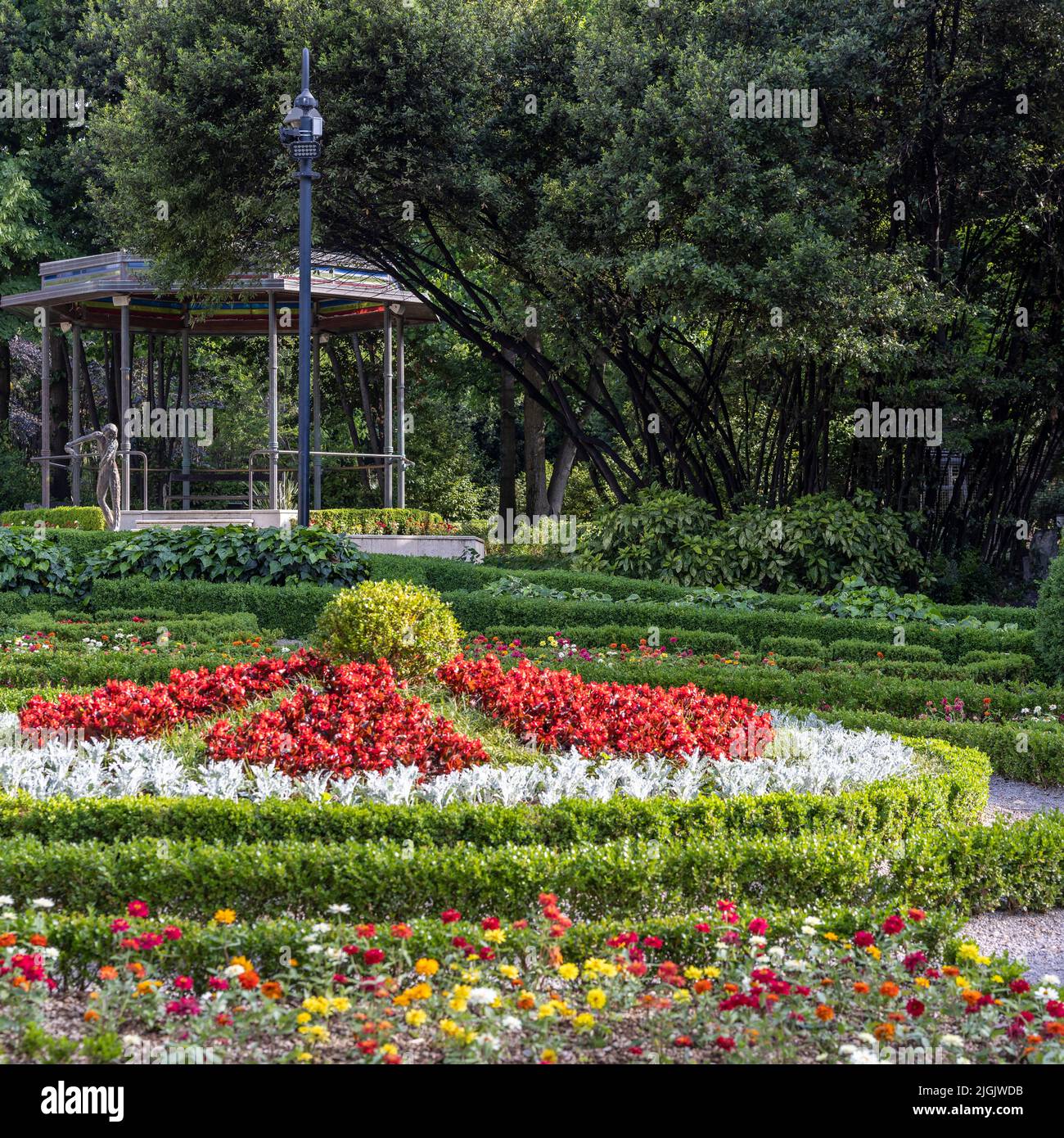Formeller Garten der Villa Angelina, Opatija, Kroatien Stockfoto