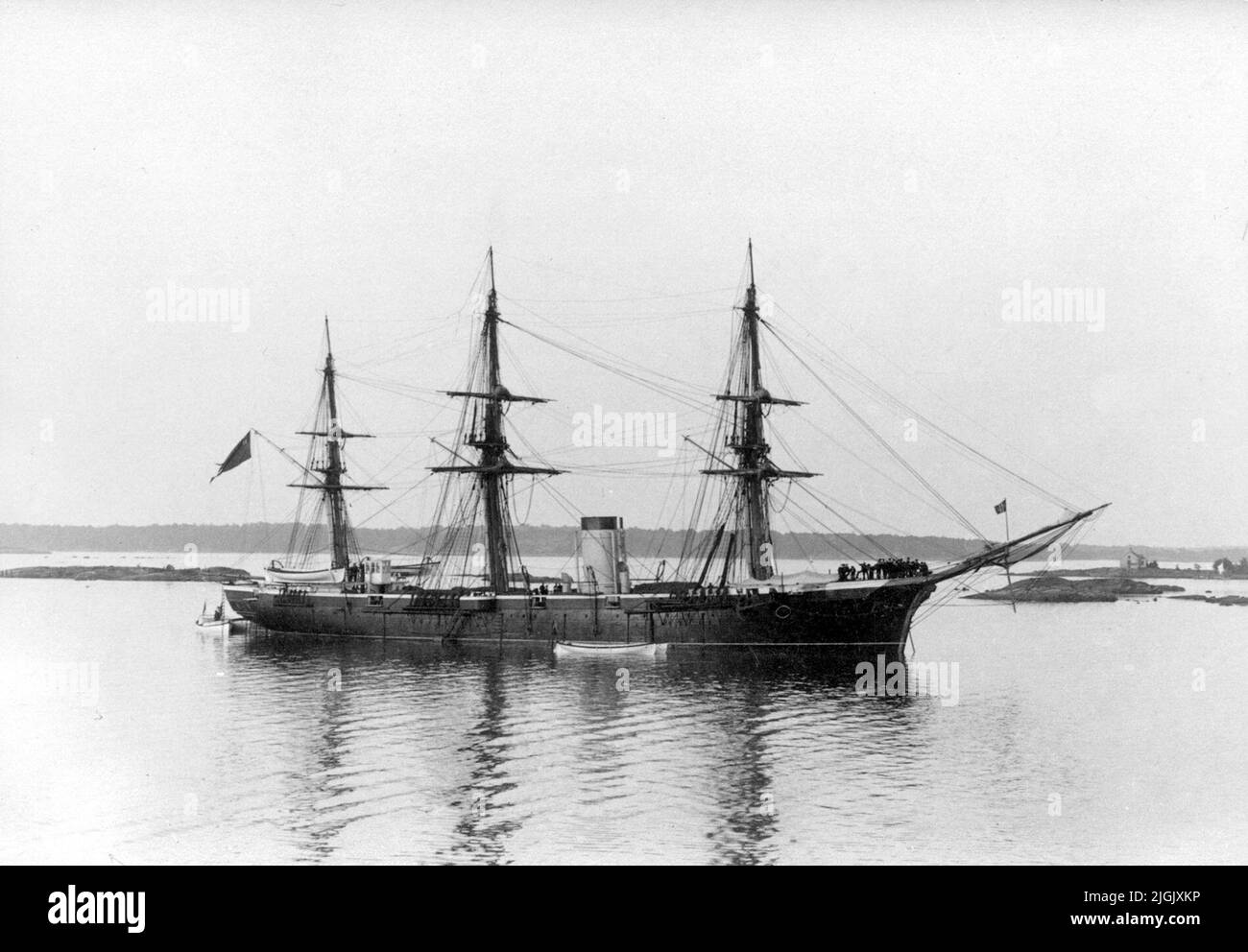 Fartyg die Dampfkorvette 'Balder', fotografiert in Karlskrona. Für die Website ist eine Reservierung vorhanden. Stockfoto